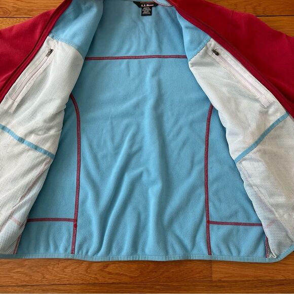 L.L. Bean Maroon Red Katahdin Fleece Zip-Up Jacket Coat Medium Spring Outdoor - Picture 11 of 13
